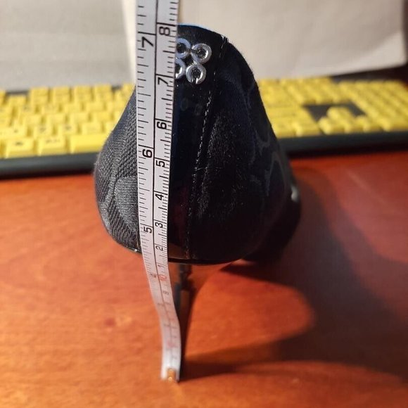 Coach Caya Signature Logo Platform High Heels Pump Black Size 7 Worn Few Times - Picture 6 of 6